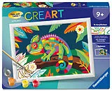 CreArt, Malen nach Zahlen Kinder - Farbenfrohes Chamäleon Spiel