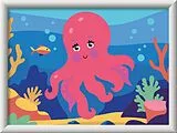 CreArt, Malen nach Zahlen Kinder - Neon Oktopus Spiel