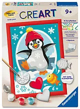 CreArt, Malen nach Zahlen mit Gips gießen - Fröhlicher Pinguin Spiel