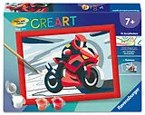 CreArt, Malen nach Zahlen Kinder - Motorradfahrer Spiel