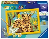 CreArt, Malen nach Zahlen Kinder - Baby Leopard Spiel