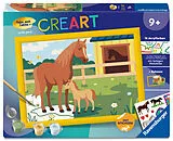 CreArt, Malen nach Zahlen Kinder - Pferdemama und Fohlen Spiel