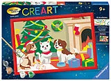 CreArt, Malen nach Zahlen Kinder - Pfoten-Weihnachten Spiel