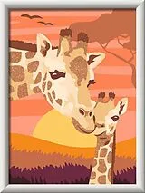 CreArt, Malen nach Zahlen Kinder - Giraffe mit Baby Spiel