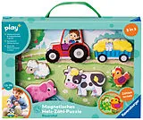 Play+ Magnetisches Holz-Zähl-Puzzle: Bauernhof - ab 12 Monate Spiel