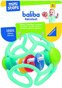 Ravensburger ministeps 4152 baliba Rasselball - Flexibler Greifling, Beißring und Babyrassel - Baby Spielzeug ab 3 Monate - türkis Spiel