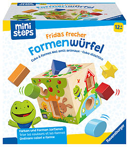 Ravensburger ministeps 4581 Fridas frecher Formen-Würfel, Klassisches Formensortierspiel aus Holz, Baby-Spielzeug ab 1 Jahr Spiel