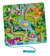 Ravensburger 4873 play+ Magnetisches Holz-Labyrinth: Dschungel, schult Feinmotorik, Geschicklichkeit und Farberkennung, Reisebegleiter, pädagogisches Holzspielzeug für Kinder ab 18 Monaten Spiel