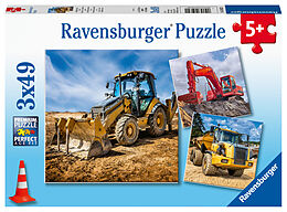 Ravensburger Kinderpuzzle - 05032 Baufahrzeuge im Einsatz - Puzzle für Kinder ab 5 Jahren, mit 3x49 Teilen Spiel
