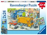 Müllabfuhr und Abschleppwagen Kinderpuzzle Spiel