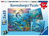 Ravensburger Kinderpuzzle - 05149 Tierwelt des Ozeans - Puzzle für Kinder ab 5 Jahren, mit 3x49 Teilen Spiel