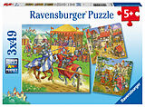 Ravensburger Kinderpuzzle - 05150 Ritterturnier im Mittelalter - Puzzle für Kinder ab 5 Jahren, mit 3x49 Teilen Spiel