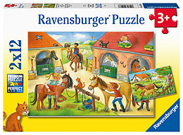Ravensburger Kinderpuzzle - 05178 Ferien auf dem Pferdehof - Puzzle für Kinder ab 3 Jahren, mit 2x12 Teilen Spiel