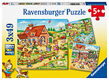 Ravensburger Kinderpuzzle - Ferien auf dem Land - 3x49 Teile Puzzle für Kinder ab 5 Jahren Spiel