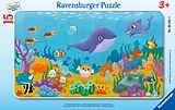 Ravensburger Kinderpuzzle - Tierkinder unter Wasser - 15 Teile Rahmenpuzzle für Kinder ab 3 Jahren Spiel