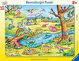 Ravensburger Kinderpuzzle - Die kleinen Dinosaurier - 8-17 Teile Rahmenpuzzle mit Konturstanzung für Kinder ab 3 Jahren Spiel