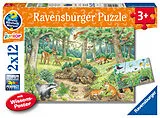 Tiere im Wald und auf der Wiese Kinderpuzzle Spiel