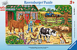 Ravensburger Kinderpuzzle - 06035 Glückliches Bauernhofleben - Rahmenpuzzle für Kinder ab 3 Jahren, mit 15 Teilen Spiel