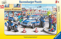 Ravensburger Kinderpuzzle - 06037 Einsatz der Polizei - Rahmenpuzzle für Kinder ab 3 Jahren, mit 15 Teilen Spiel