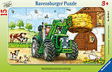 Ravensburger Kinderpuzzle - 06044 Traktor auf dem Bauernhof - Rahmenpuzzle für Kinder ab 3 Jahren, mit 15 Teilen Spiel