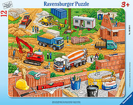Ravensburger Kinderpuzzle - 06058 Arbeit auf der Baustelle - Rahmenpuzzle für Kinder ab 3 Jahren, mit 12 Teilen Spiel
