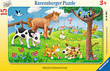 Ravensburger Kinderpuzzle - 06066 Knuffige Tierfreunde - Rahmenpuzzle für Kinder ab 3 Jahren, mit 15 Teilen Spiel