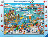 Ravensburger Kinderpuzzle - 06152 Ein Tag am Hafen - Rahmenpuzzle für Kinder ab 4 Jahren, mit 24 Teilen Spiel