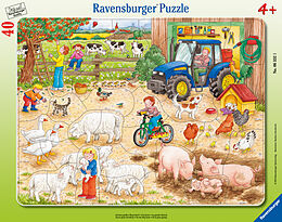 Ravensburger Kinderpuzzle - 06332 Auf dem großen Bauernhof - Rahmenpuzzle für Kinder ab 4 Jahren, mit 40 Teilen Spiel