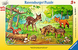 Ravensburger Kinderpuzzle - 06376 Tierkinder des Waldes - Rahmenpuzzle für Kinder ab 3 Jahren, mit 15 Teilen Spiel