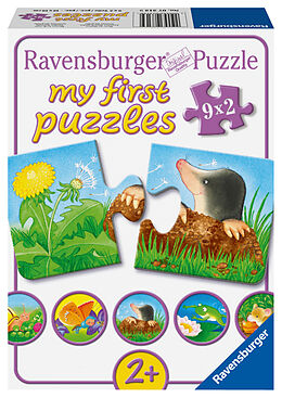 Ravensburger Kinderpuzzle - 07313 Tiere im Garten - my first puzzle mit 9x2 Teilen - Puzzle für Kinder ab 2 Jahren Spiel