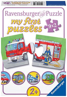 Ravensburger Kinderpuzzle - 07332 Einsatzfahrzeuge - my first puzzle mit 9x2 Teilen - Puzzle für Kinder ab 2 Jahren Spiel