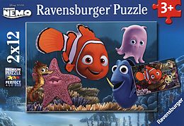 Ravensburger Kinderpuzzle - 07556 Nemo der kleine Ausreißer - Puzzle für Kinder ab 3 Jahren, Disney Findet Nemo Puzzle mit 2x12 Teilen Spiel
