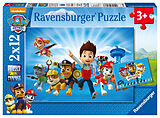 Ravensburger Kinderpuzzle - 07586 Ryder und die Paw Patrol - Puzzle für Kinder ab 3 Jahren, Paw Patrol Puzzle mit 2x12 Teilen Spiel