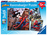 Ravensburger Kinderpuzzle 08025 - Spider-Man beschützt die Stadt - 3x49 Teile Spider-Man Puzzle für Kinder ab 5 Jahren Spiel