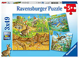 Tiere in ihren Lebensräumen Kinderpuzzle Spiel