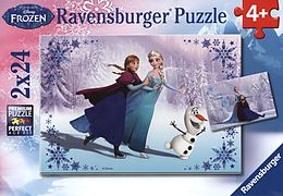 Ravensburger Kinderpuzzle - 09115 Schwestern für immer - Puzzle für Kinder ab 4 Jahren, Disney Frozen Puzzle mit 2x24 Teilen Spiel