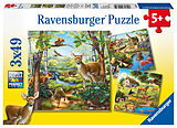 Ravensburger Kinderpuzzle - 09265 Wald-/Zoo-/Haustiere - Puzzle für Kinder ab 5 Jahren, mit 3x49 Teilen Spiel