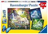 Ravensburger Kinderpuzzle - 09291 Schöne Einhörner - Puzzle für Kinder ab 5 Jahren, mit 3x49 Teilen Spiel