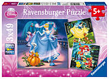 Ravensburger Kinderpuzzle - 09339 Schneewittchen, Aschenputtel, Arielle - Puzzle für Kinder ab 5 Jahren, Disney-Puzzle mit 3x49 Teilen Spiel