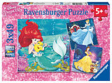 Ravensburger Kinderpuzzle - 09350 Abenteuer der Prinzessinnen - Puzzle für Kinder ab 5 Jahren, Disney-Puzzle mit 3x49 Teilen Spiel