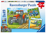 Ravensburger Kinderpuzzle - 09388 Große Landmaschinen - Puzzle für Kinder ab 5 Jahren, mit 3x49 Teilen Spiel