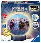 Ravensburger 3D Puzzle 11141 - Nachtlicht Puzzle-Ball Disney Frozen 2 - ab 6 Jahren, LED Nachttischlampe mit Klatsch-Schalter Spiel