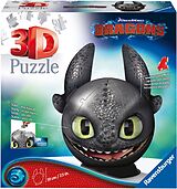 Ravensburger 3D Puzzle 11145 - Puzzle-Ball Dragons Ohnezahn mit Ohren - Puzzleball für Fans von Drachenzähmen leicht gemacht ab 6 Jahren - Geschenkidee für Kinder Spiel