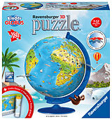 Ravensburger 3D Puzzle 11160 - Puzzle-Ball Kinderglobus in deutscher Sprache - 180 Teile - Puzzleball Globus für Kinder ab 6 Jahren Spiel