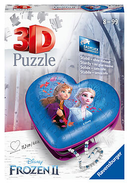 Ravensburger 3D Puzzle 11236 - Herzschatulle Disney Frozen 2 - praktische Aufbewahrungsbox aus dreidimensional geformten Puzzleteilen - für Fans von Anna und Elsa ab 8 Jahren Spiel