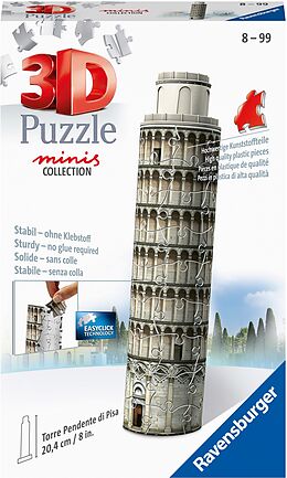 Ravensburger 3D Puzzle 11247 - Mini Schiefer Turm von Pisa - Miniaturversion des berühmten Wahrzeichens aus Italien zum Puzzeln in 3D - ab 8 Jahren Spiel