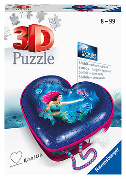 Ravensburger 3D Puzzle 11249 - Herzschatulle Bezaubernde Meerjungfrauen - praktische Aufbewahrungsbox aus dreidimensional geformten Puzzleteilen - für Erwachsene und Kinder ab 8 Jahren Spiel