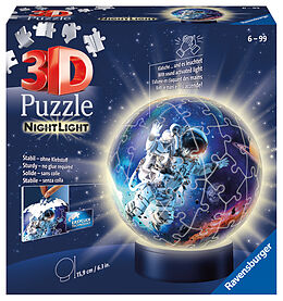 Ravensburger 3D Puzzle 11264 - Nachtlicht Puzzle-Ball Astronauten im Weltall - 72 Teile - ab 6 Jahren, LED Nachttischlampe mit Klatsch-Mechanismus Spiel