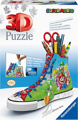Ravensburger 3D Puzzle 11267 - Sneaker Super Mario - praktischer Stiftehalter - Spiel