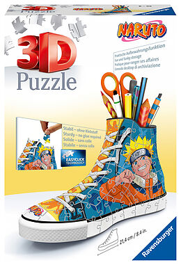 Ravensburger 3D Puzzle 11543 Sneaker Naruto - Praktischer Stiftehalter - 108 Teile - Schreibtisch-Organizer für Kinder ab 8 Jahren Spiel